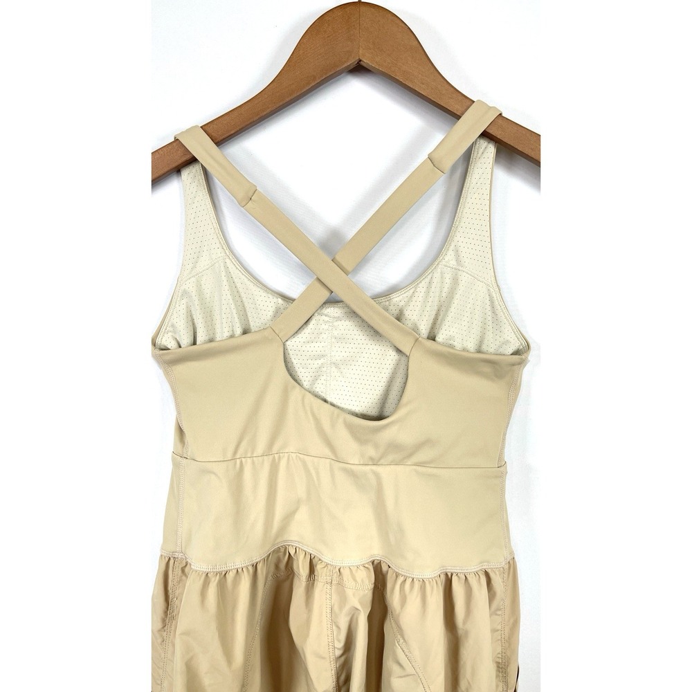 Womens Activewear Cutout Joggers Jumpsuit Size S Beige Pockets Athletic Gym Run - Picture 6 of 8